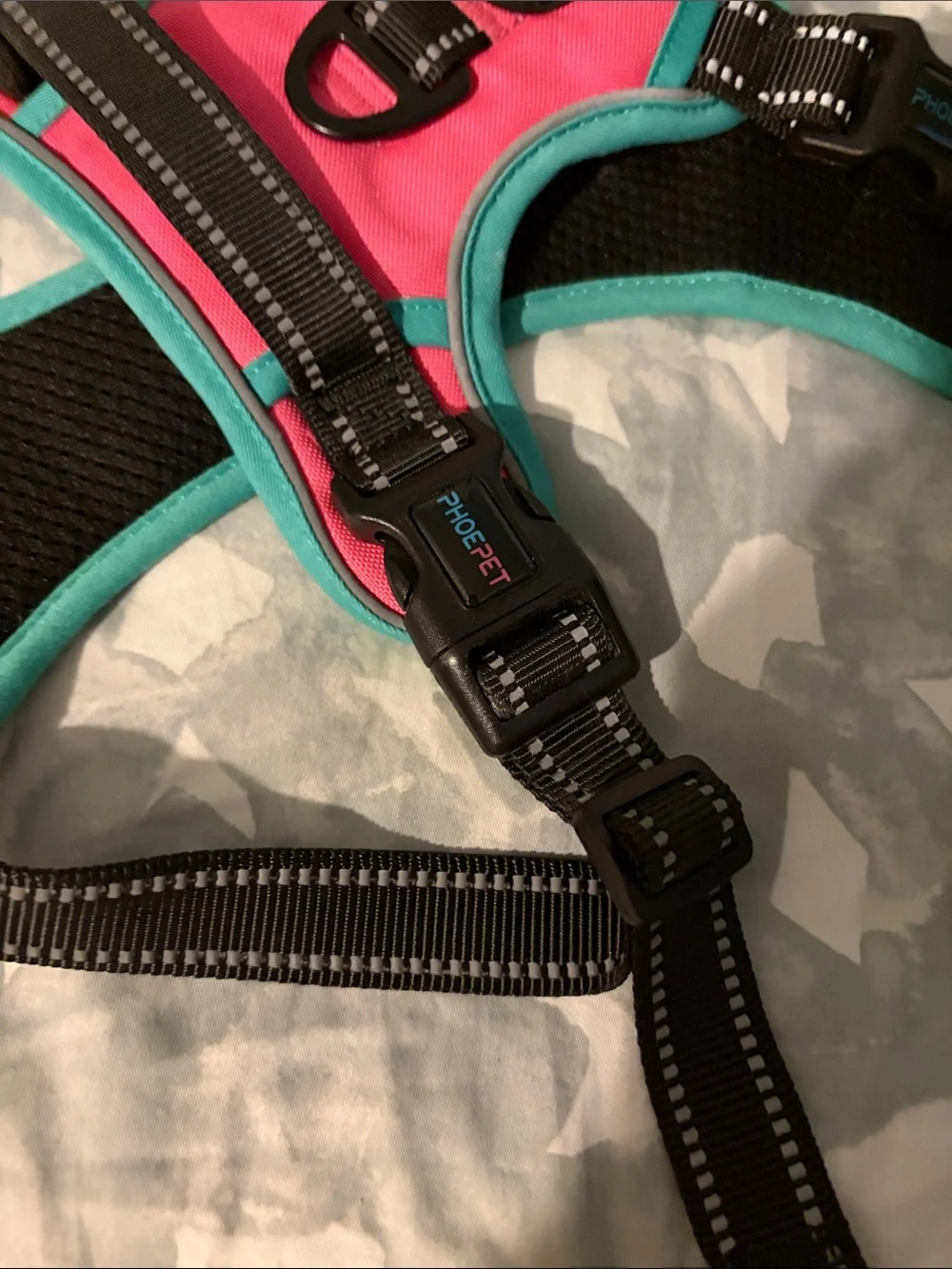 Pink & Teal No-Pull Dog Harness (fit my 76 pound Golden Retriever)